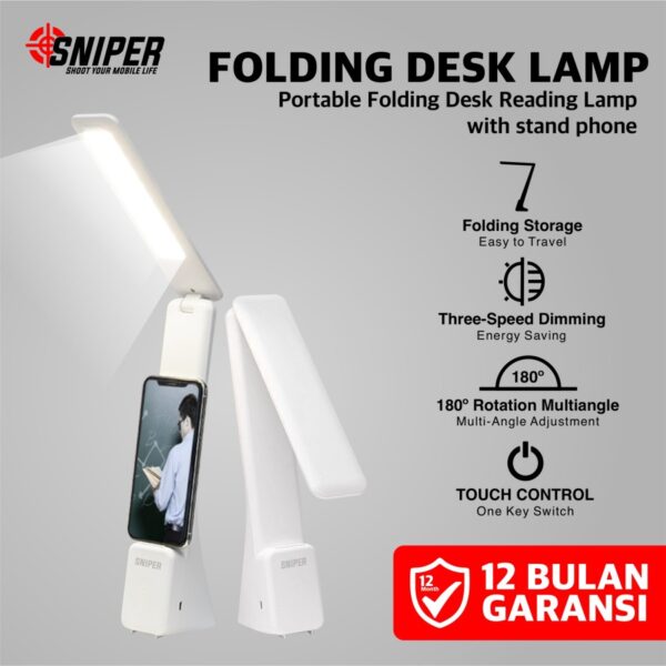 Sniper Folding Desk Lamp Portable With Stand Phone
