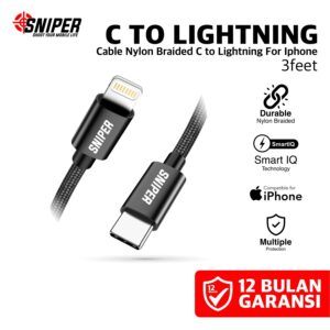 Sniper USB C To Lightning with PD and Quick Charge Cable