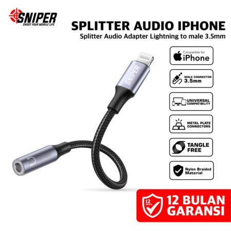 Sniper Splitter Converter lightning to 3.5mm male audio jack